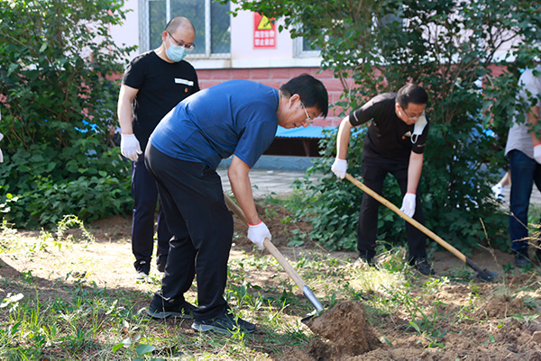 學院組織黨員開展校園環境美化義務勞動